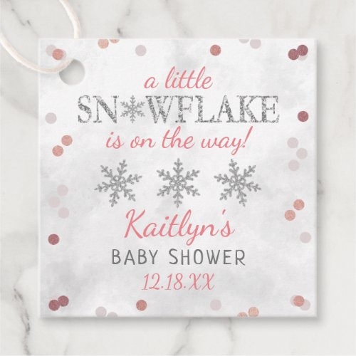 Little Snowflake Girls Winter Baby Shower Favor Tags