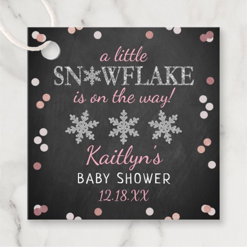 Little Snowflake Girls Winter Baby Shower Favor Tags