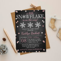 Little Snowflake Girls Winter Baby Shower Invitation