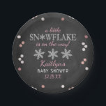 Little Snowflake Girls Winter Baby Shower Paper Plates<br><div class="desc">Celebrate in style with these trendy baby shower paper plates. The design is easy to personalize with your own wording and your family and friends will be thrilled when they see these fabulous party plates.</div>