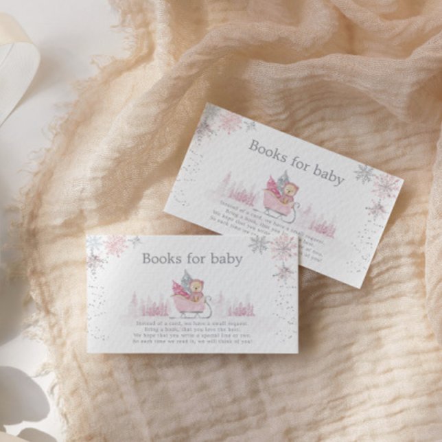 Little snowflake is on the way Books Baby Shower  Enclosure Card (Creator Uploaded)