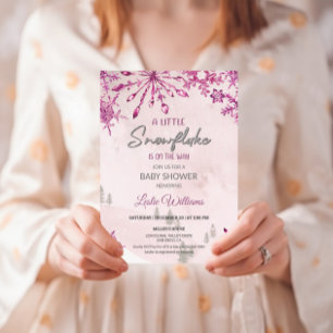 Little snowflake is on the way winter Baby Shower Invitation