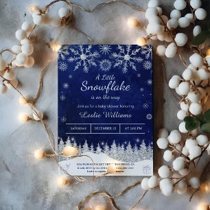 Little snowflake is on the way winter Baby Shower Invitation