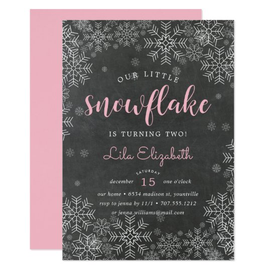 Little Snowflake Kids Birthday Party Invitation | Zazzle.com
