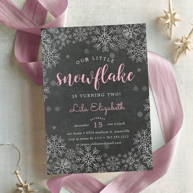 Little Snowflake Kids Birthday Party Invitation (Creator Uploaded)