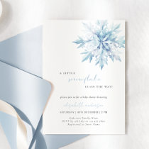 Little Snowflake Minimal Boy Baby Shower Invitation