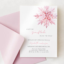 Little Snowflake Minimal Girl Baby Shower Invitation