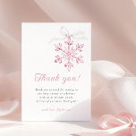 Little Snowflake Minimal Girl Baby Shower Thank You Card<br><div class="desc">Celebrate the arrival of your baby boy with this elegant winter-themed baby shower invitation. Featuring a delicate, watercolor snowflake in paste pink hues, this charming design perfectly captures the essence of a winter wonderland. The soft pastel pink tones and refined typography set a serene and festive tone for your special...</div>