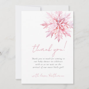 Little Snowflake Minimal Girl Baby Shower Thank You Card