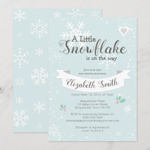 Little snowflake on the way babyshower invitation