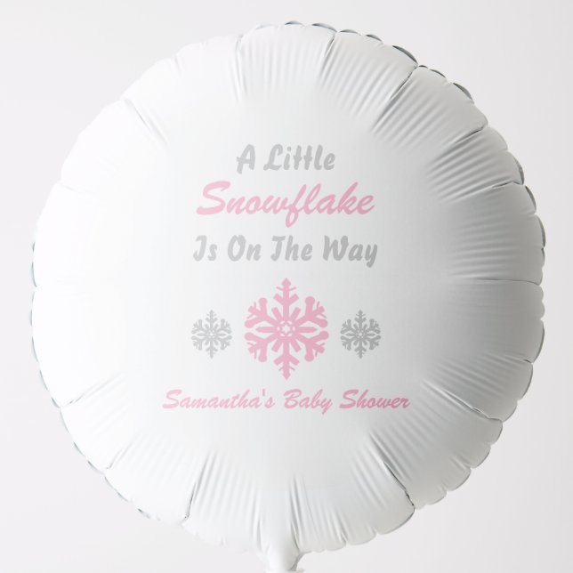 Little Snowflake On The Way Balloon (Front)