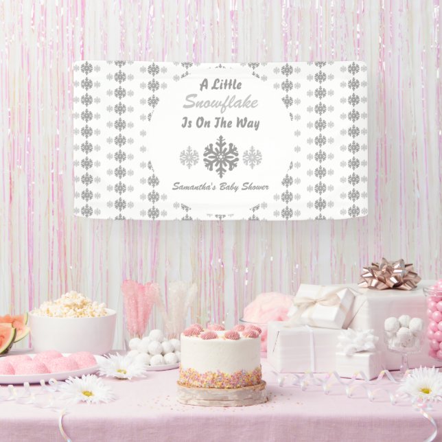 Little Snowflake On The Way Banner (Party)