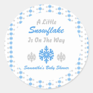 Little Snowflake On The Way Classic Round Sticker