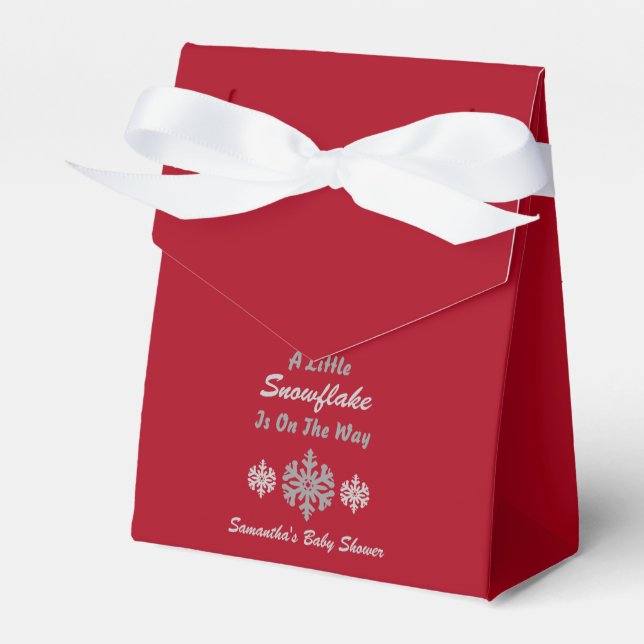 Little Snowflake On The Way Favor Boxes (Front Side)