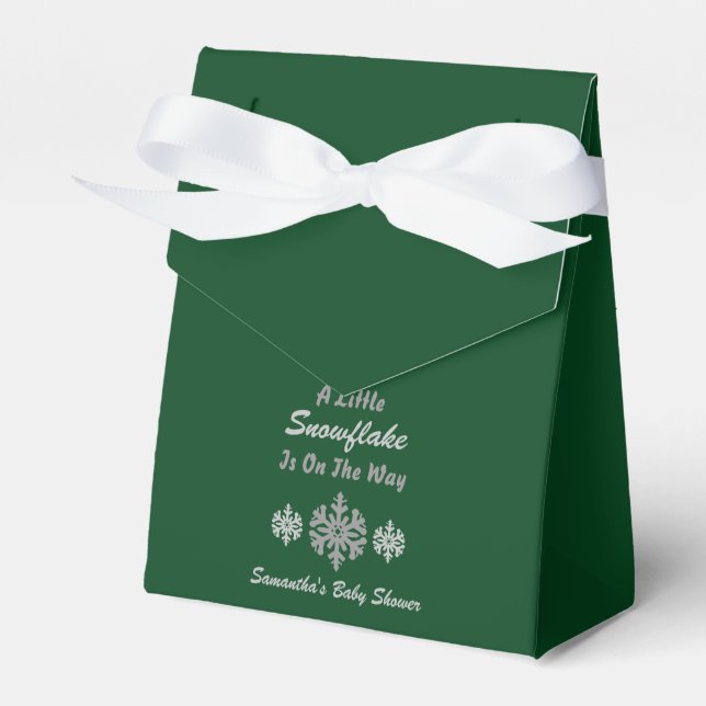 Little Snowflake On The Way Favor Boxes (Front Side)