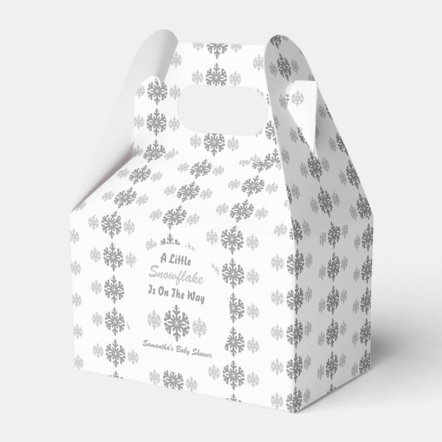Little Snowflake On The Way Favor Boxes (Front Side)