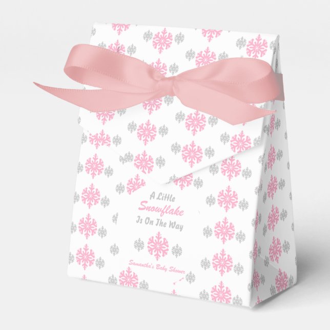 Little Snowflake On The Way Favor Boxes (Front Side)
