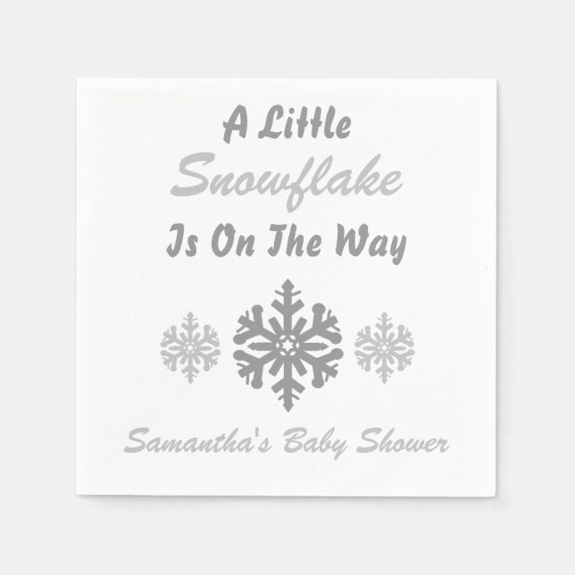 Little Snowflake On The Way Napkins (Front)