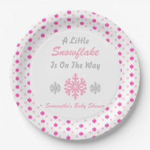Little Snowflake On The Way Paper Plates