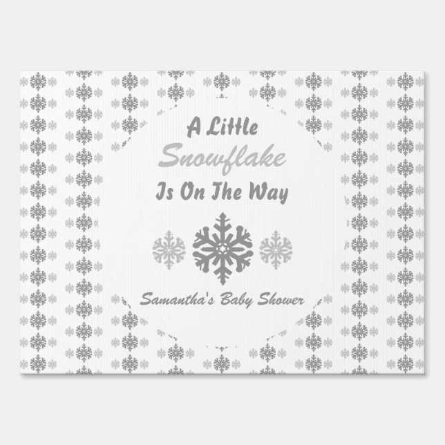 Little Snowflake On The Way Sign (Front)