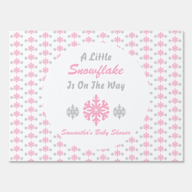 Little Snowflake On The Way Sign (Front)