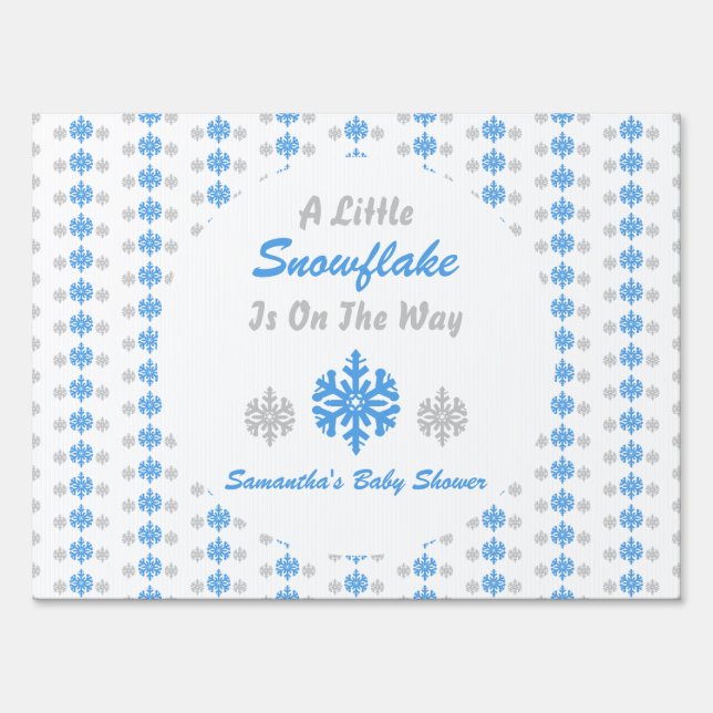 Little Snowflake On The Way Sign (Front)