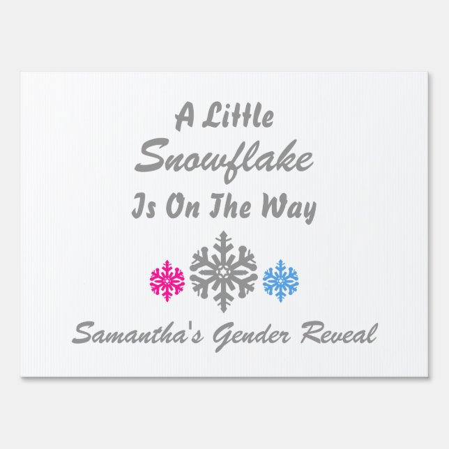 Little Snowflake On The Way Sign (Front)
