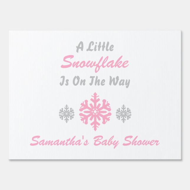 Little Snowflake On The Way Sign (Front)