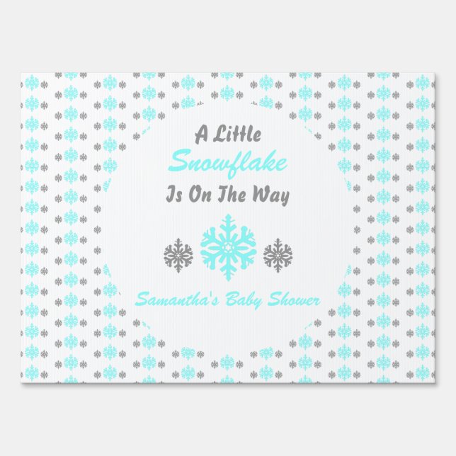 Little Snowflake On The Way Sign (Front)