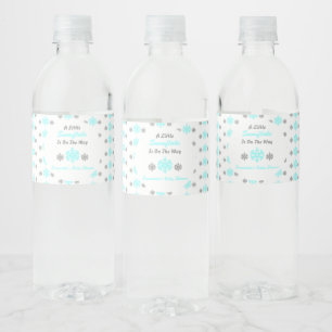 Little Snowflake On The Way Water Bottle Label