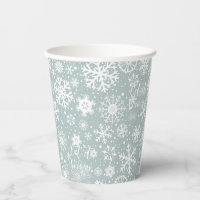 Buy Snowflake Compostable Paper Cups, 16 oz, Let It Snow