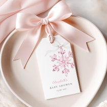 Little Snowflake Pink Baby Shower Gift Tags