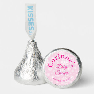 Little snowflake pink girl baby shower hershey®'s kisses®