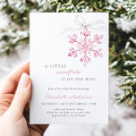 Little Snowflake Pink Girl Baby Shower Invitation<br><div class="desc">Celebrate the arrival of your baby boy with this elegant winter-themed baby shower invitation. Featuring a delicate, watercolor snowflake in cute pink hues, this charming design perfectly captures the essence of a winter wonderland. Ideal for winter baby showers for baby girls, this invite is a beautiful way to welcome your...</div>