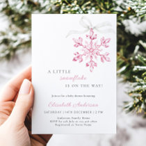 Little Snowflake Pink Girl Baby Shower Invitation