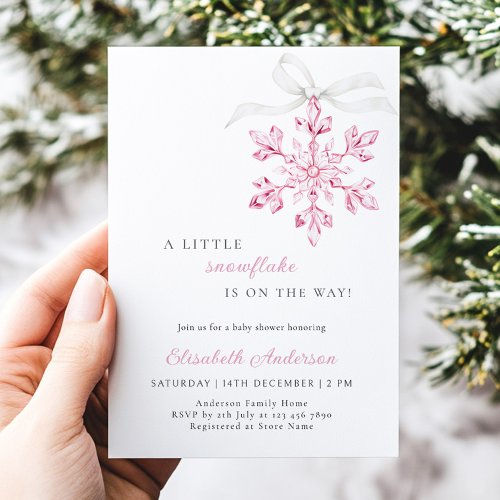 Little Snowflake Pink Girl Baby Shower