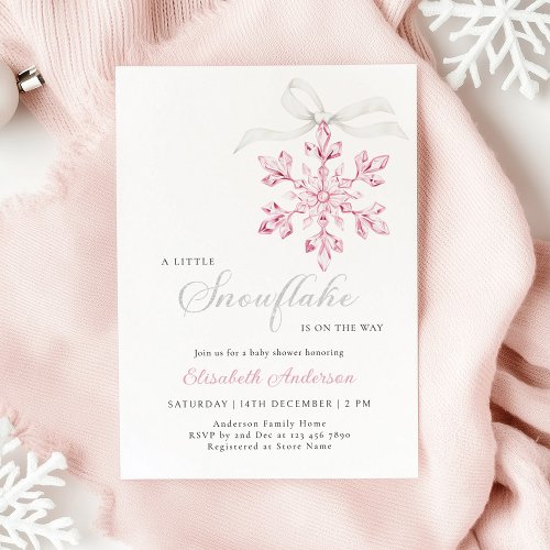 Little Snowflake Pink Girl Baby Shower