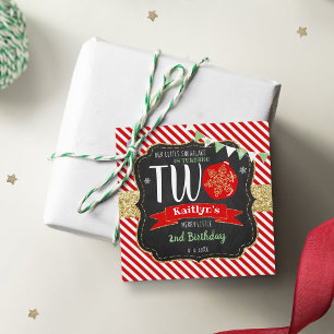Little Snowflake Turning 2! Christmas 2nd Birthday Favor Tags