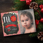 Little Snowflake Turning 2! Christmas 2nd Birthday Invitation<br><div class="desc">Celebrate in style with these trendy typography Christmas 2nd birthday invitations. The design is perfect for a Christmas,  winter or December first birthday party. The template photo and wording is easy to personalize and your guests will be thrilled when they receive these stylish invites.</div>