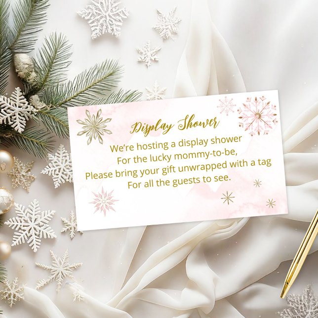 Little Snowflake Winter Baby Shower Display Shower Enclosure Card (Creator Uploaded)