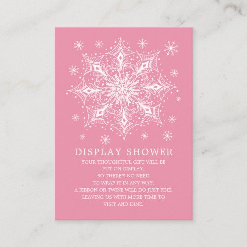 Little Snowflake Winter Baby Shower Display Shower Enclosure Card