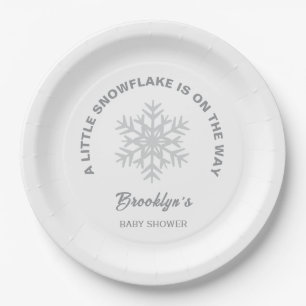 Little Snowflake Winter Baby Shower Gender Neutral Paper Plates