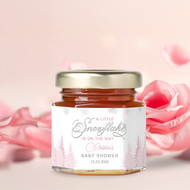 Little Snowflake Winter Baby Shower  Honey Jar Favors (Creator Uploaded)