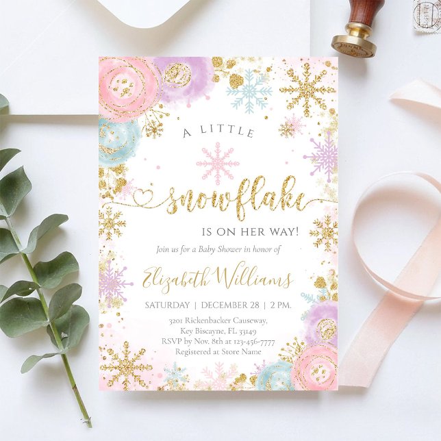 Little Snowflake Winter Baby Shower Invitation (Creator Uploaded)