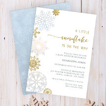 Little Snowflake Winter Baby Shower Invitation