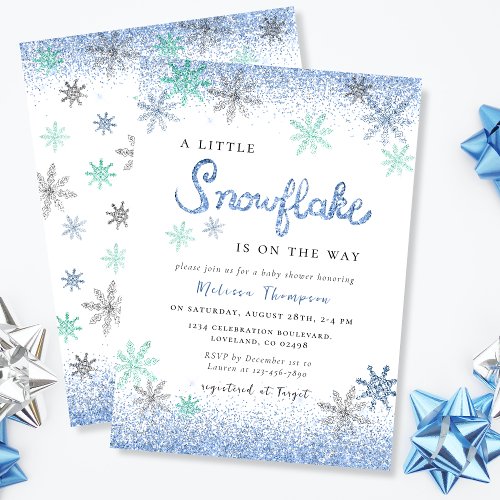 Little Snowflake Winter Baby Shower Invitation