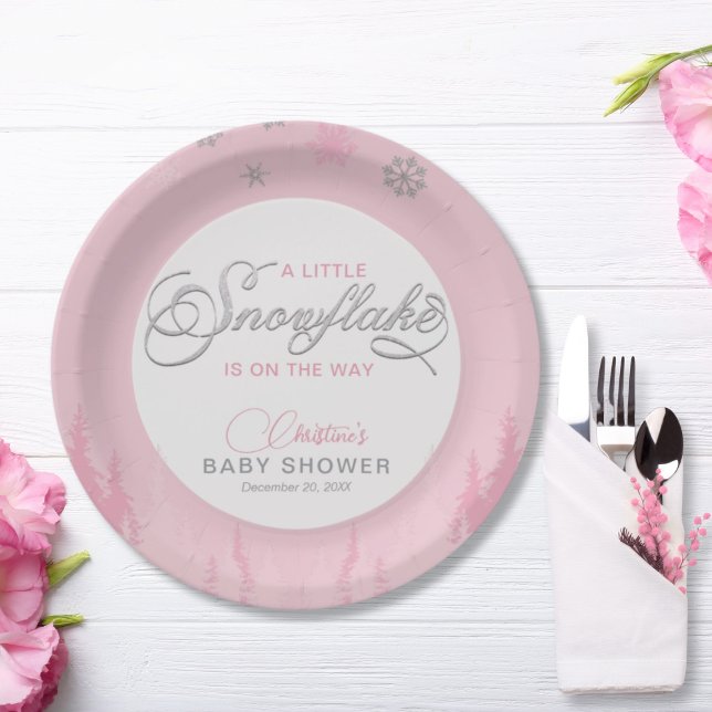 Little Snowflake Winter Baby Shower  Paper Plates (Creator Uploaded)