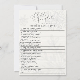 little snowflake winter baby shower rhyme quiz invitation