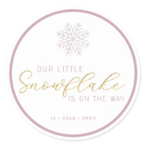 Little Snowflake Winter Baby Shower Sticker