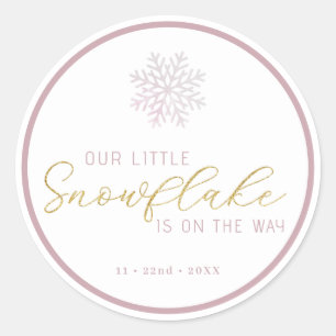 Little Snowflake Winter Baby Shower Sticker